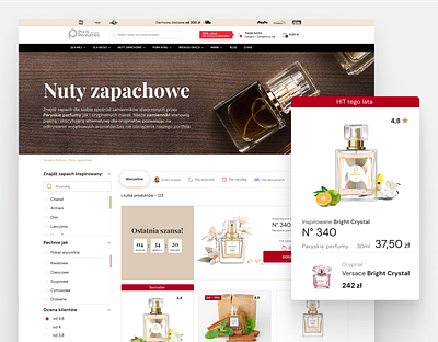 Listing for Paryskie.pl b2c category ecommerce filter listing perfume producttile ui