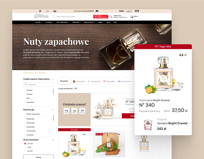 Listing for Paryskie.pl b2c category ecommerce filter listing paris perfume producttile store ui