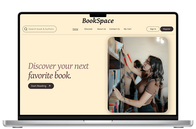 Day 3: UI Challenge - BookSpace: A Landing Page Design book reading bookstore ecom ecommerce hero section hero section inspiration online store ui web design web design inspiration