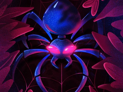 Halloween spider dig digital illustration digital painting illustration