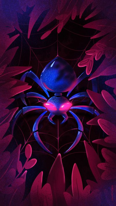 Halloween spider dig digital illustration digital painting illustration