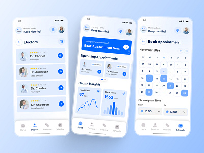 Telemedicine Mobile App 🩺 appointment digital doctor figma healthcare healthy medicine minimal mobile app mobile app design patient telemedicine ui uiux design ux wellness