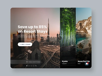 StarTraveller Landing Page - Exploration UI/UX bali big image clean landing page luxury membership travel ui design travel website traveller ui ux