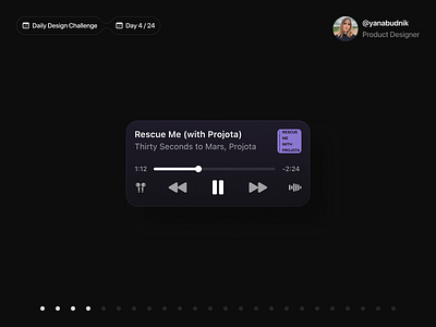 🎧 Music Widget for iOS | Daily Design Challenge design challenge design concept ios music widget player ui ux