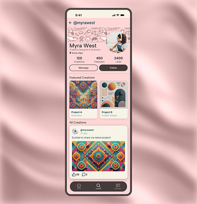 Day 5: UI Challenge - Profile Screen UI for Designer Portfolio profile ui