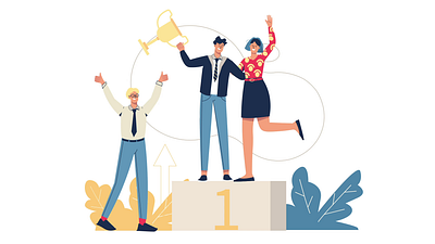 Business Success 2D Animation 2d achievement animation award business business growth celebration flat goal achievement happy team illustration leadership motion podium success team teamwork trophy winning workplace success