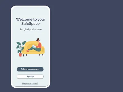 SafeSpace app branding design illustration ui ux