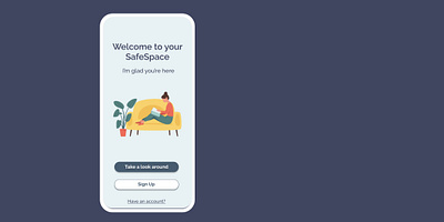 SafeSpace app branding design illustration ui ux