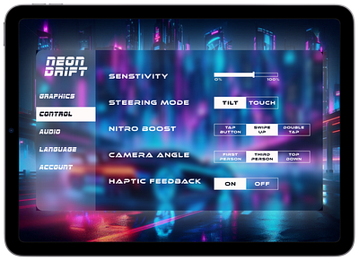 Day 6: UI Challenge - Game Settings UI Screen - Tablet Game game ui neumorphism