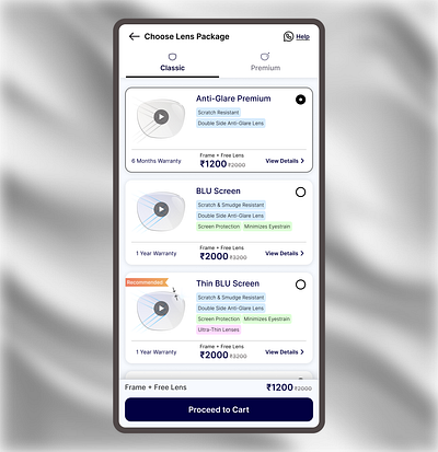 Day 8: UI Challenge: Redesign lenskart select lens Screen lenskart neumorphism