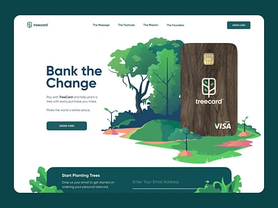 Treecard Webpage branding creative interface design dribbbleshots. dribble portfolio illustration ui