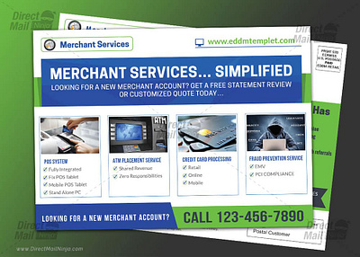 Marchant Services EDDM Postcard Template business growth business solutions card processing custom templates customer engagement eye catching design marketing strategy merchant services postcard design print design ideas retail business service providers small business support