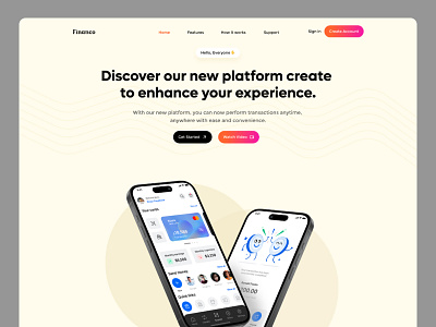 Financo - Finace Landing Page b2b branding concept finance financial fintech homepage landingpage landingpagedesign logo minimal mobile saas startup typography ui uiux ux website website design