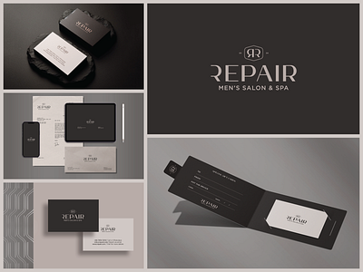 Men's Saloon & Spa Brand Guide Design brand identity branding branding design business card design design graphic design illustration layout logo logo guide logo mockup mens saloon mockup saloon spa spa branding stationary design template typography website