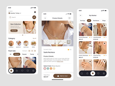 Jewellery Store Mobile App Design app creative mobile design design ecommerce ecommerce uiux design jewelry jewelry app inspiration jewelry shopping app jewelry store app design luxury app design minimal ui design shop store ui design for accessories