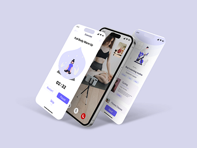 Fitness & Workout App UI Design adobe xd animation branding figma illustretur iterative improvements logo motion graphics prototyping ui uiux user research visual design wireframing