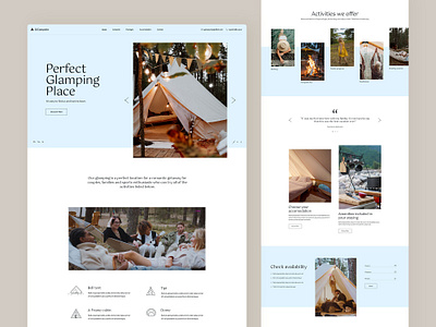 Glamping home camping design glamping portfolio ui webdesign wordpress