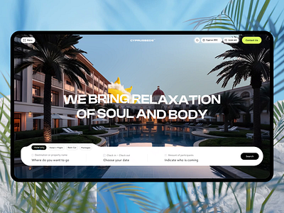 🌴 Cyprusbeds – Relaxation of Soul and Body 🌊 animation branding cyprushotels design graphic design hotelbooking illustration interface landing logo luxury motion motion graphics travel travelplatform ui ux vacation web website