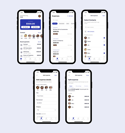 Split Bills mobile design ui ui design ux ux design