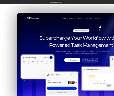 AI Task Management 3d ai animation application bento card clean dynamic dynamic hero hero landing page minimal motion ui web design