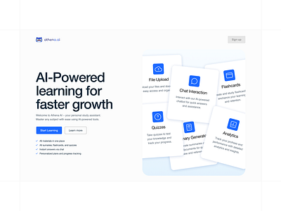 Athena.ai Hero Redesign ai ai design ai hero ai web clean design hero section ui ui design ui ux design ux design web design website