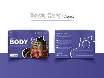 Creative Fitness Post Card Design Template body business creative design eddm fitness graphic designer gym gym postcard gymnasium marketing modern post card design postcard print design professional promotion template trainers