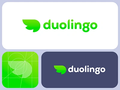 Duolingo - Logo Redesign brand branding creative logo culture d duolingo freelance logo designer green illustration jeroen van eerden language logo logo design logo grid modern logo monogram neon wing wings