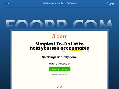 Foorr - The Simplest To-Do list figma landing page landing page design saas ui ui design ui ux design user experience design user interface design website design