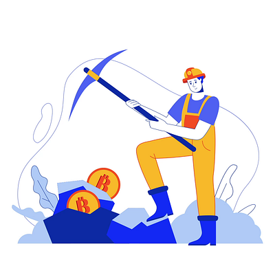 Earning Money 2D Animation 2d animation bitcoin mining blockchain crypto mining cryptocurrency digital economy earning money finance flat flat design illustration investment man miner mining tools money making motion salary work