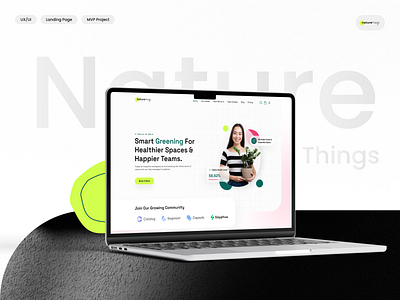 Nature things - Smart Greening, Healthier Spaces 🌿 colours fresh homepage landingpage modern nature naturethings networthy new rasikkanzariya ui uiux ux webpage