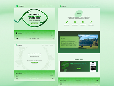 Website Design clean clean web design custom web design design figma fitness website frontend green ui health health website design leaf modern web app ui design nature web design responsive software ui ui ux app design web development web ui design yoga