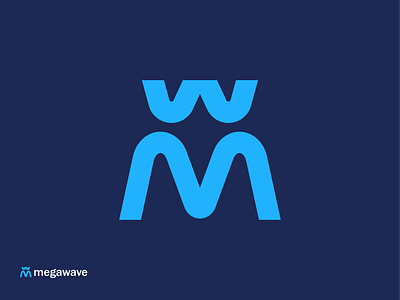 Megawave Symbol ai branding iot logo logodesign logodesigner m mark mega minimal modern monogram saas simple logo software symbol w wave