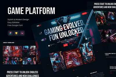 EpicRift - Web3 Game Platform ai art gallery game landing page place product tech ui ux video website