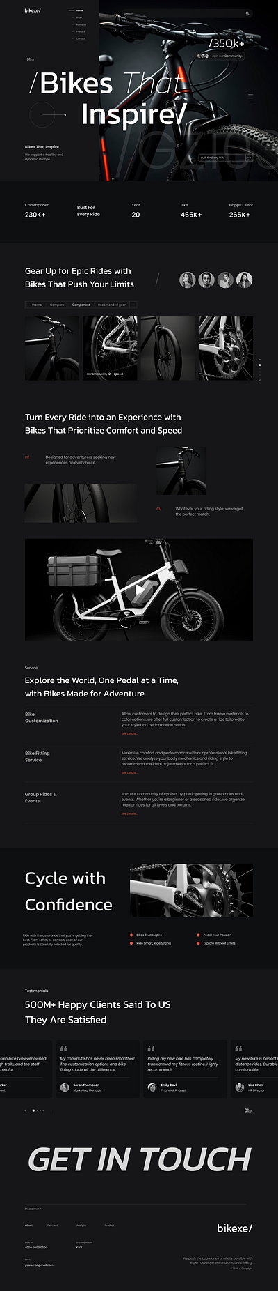 bikexe - Bike store website banner bike display e commerce hero landing page marketplace product ui ux website