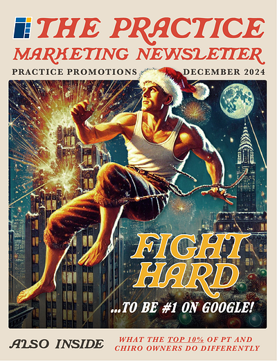 Die Hard Christmas Newsletter Cover branding christmas design die hard digital art direct mail graphic design holiday marketing holidays illustration marketing medical marketing santa saturday evening post vintage