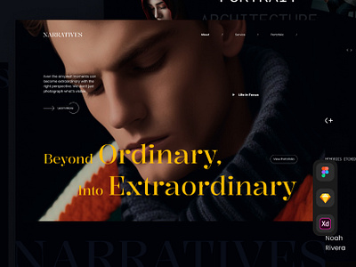 Narratives - Photographer Website agency creative gallery landing page personal website photography service ui ux website