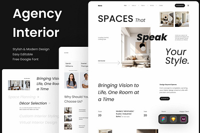 Novo - Agency Interior Design Website expert interior landing page space team ui ux website