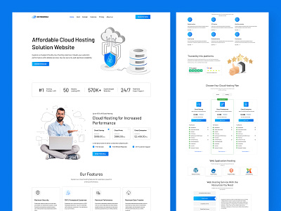 Cloud Hosting Solution Landing Page UI Design branding design graphic design illustration landig landing page landing page design logo ui uiux web design website website design