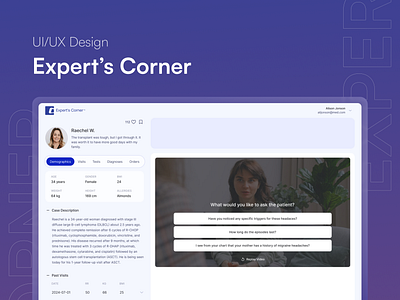 Expert's Corner - Healthcare Platform figma landing page design saas ui ui design ui ux design user experience design user interface design ux web app design web design