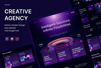 AightGen - AI creative agency website agency landing page product ui ux website