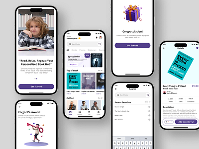 E-book Mobile App Design figma design ios design landing page design mobile app design product design responsive design screenshot design ui uiux web design