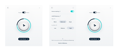 LANDR Mastering UI Reskin daw plugin ui user interface web app