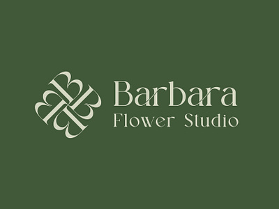 Barbara flower studio monogram logo branding graphic design logo