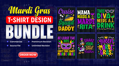 Mardi Gras T-Shirt Design Bundle