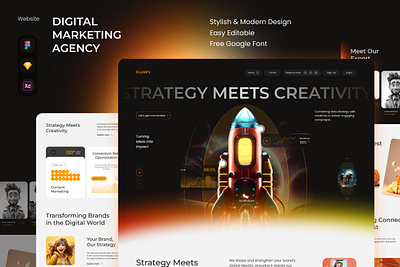 Fluxify - Digital Marketing Agency Website agency ai landing page product ui ux website