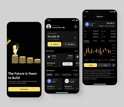 WealthSphere - Investment App app design application chart crypto exchange design crypto investment crypto mobile app design figma design finance app illustration invest investment investment app mobile mobile app mobile app design product design ui uiux ux