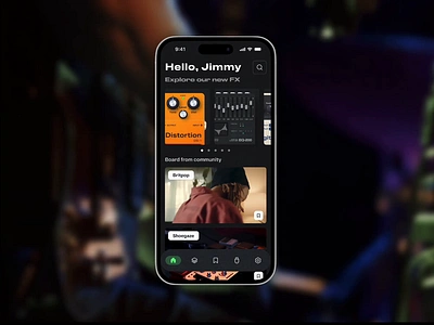 Guitar application UX/UI and development in iOS android concert dj electric guitar electric music fx guitar ios mixer mobile app music rave techno