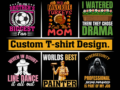 Custom T-shirt Design branding custom t shirt design design graphic design illustration logo merch pod seller t shirt t shirt design tayphography ui