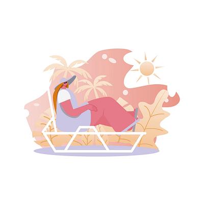 Chill On The Beach 2D Animation 2d animation beach chilling flat illustration leisure motion relaxation sea summer summer vacation sun swimming pool traveling tropical vacation weekend woman