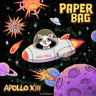 APOLLO XIII alterfan animal artist cosmos cover artist coverart design dog graphic design illustration logo music band pet planets rocket space spaceship ufo universe vector